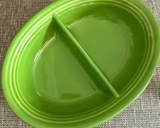 Fiesta Ware Divided Vegetable Dish in Shamrock Green