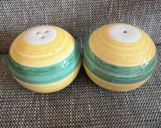 MidCentury Ceramic Striped Salt and Pepper Shakers