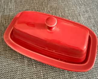 FiestaWare Red Covered Butter Dish