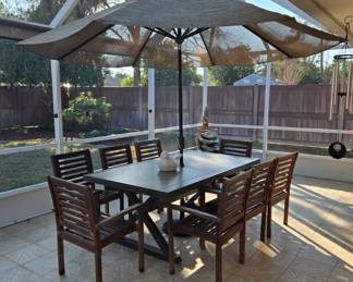 Large patio set with chairs 