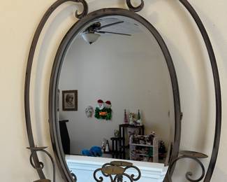Wall mirror/candle holder
