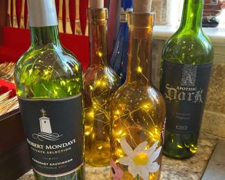Bottles with fairy lights 
