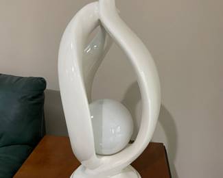 White ceramic table lamp from the 1980’s. Rare.
