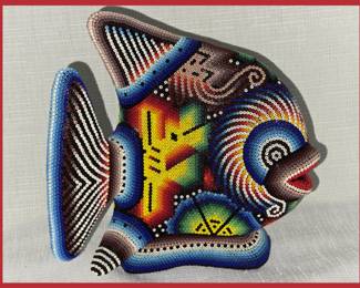 Fabulous Beaded Fish Huichol Art