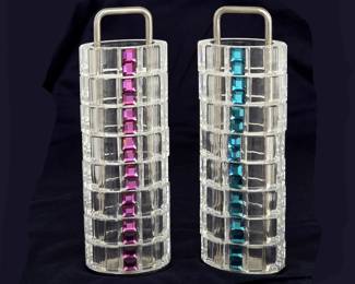 Swarovski Napkin Rings, 2 Complete Sets in their original holders