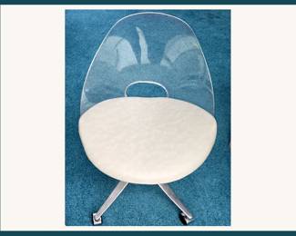 Sweet Little Lucite Swivel Chair