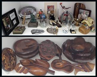 Signed Seve Ballesteros and James Denton Photos and Very Nice Selection of Wooden Servers and Utensils