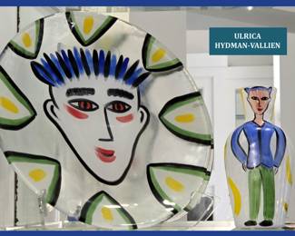 Ulrica Hydman Vallien Signed Kosta Boda Plate and Vase