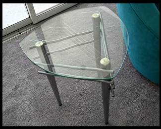 Small Modernist Glass and Metal Table; There are More