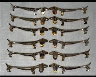 Really Cute Set of Metal Dachshund Knife Rests