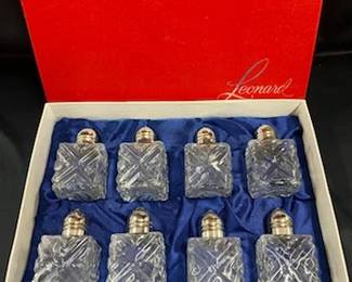 Set of 8 Crystal Shakers by Leonard 