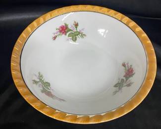 Gold Trim Floral Bowl 
