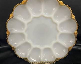 Anchor Hocking Milk Glass Egg Plate 