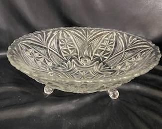 Clear Anchor Hocking Footed Bowl 