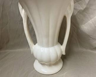 McCoy Dbl. Handle Ribbed Vase 