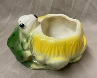 Green & Yellow Frog Planter 