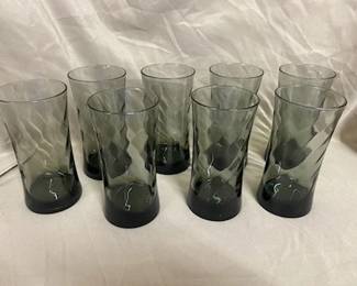 8- Libbey Smoke Gray Glasses 