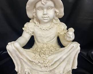 Decorative Garden Statue- Girl w/Bird 