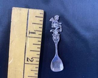 Sterling Cherub Salt Spoon- Alba Albert- 1940's 
