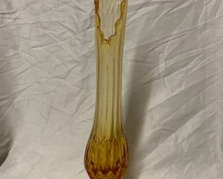Fenton Amber Thumbprint Swung Vase 