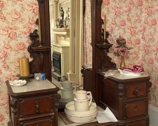 Victorian stepped down dresser antique