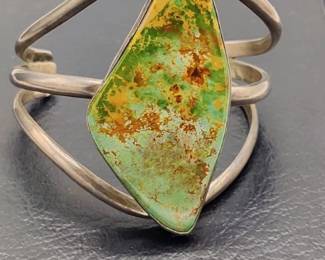 Sterling Silver Native American Cuff Bracelet- Artist Signed