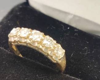 Ladies Gold And Diamond Band