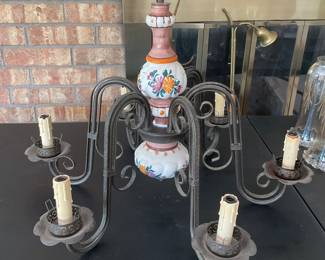 Capodimonte 6 arm chandelier-24”