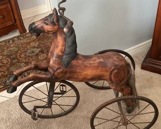 Antique wooden horse-36x33