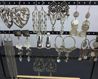 Ten Pairs Pierced Statement Earrings Owl Earrings Stamped Sterling