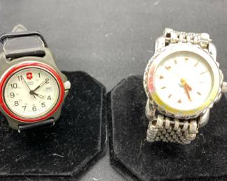  05 Swiss Army Watch With Leather Band Sterling Silver ESQ Watch
