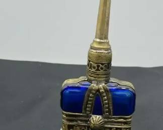 Vintage Moroccan Perfume Bottle Brass Trinket Bowl