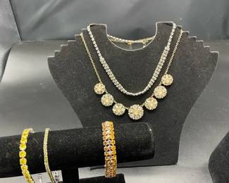 Colorful Diamond Necklace And Bracelet Sets