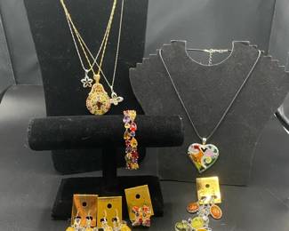 Gold And Silver Multicolor Gemstone Jewelry 