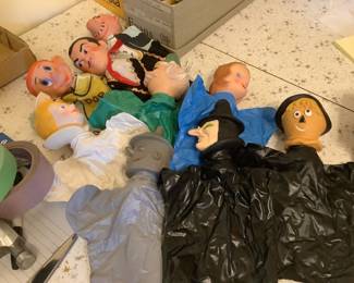Hand held puppets….Wizard of oz characters and others