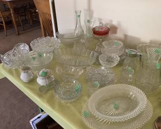 Cut glass bowls, and other decorative items
