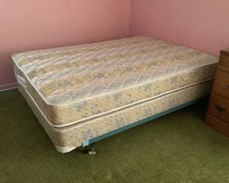 Full mattress and box spring plus frame.  $60 presale
