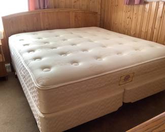 King headboard with like new mattress and box spring.. presale $400