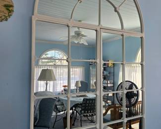 3-Piece Metal Windowpane Arch Mirror