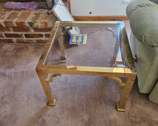 brass n glass ANOTHER side table. Bring help to move