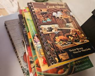 cook books in kitchen