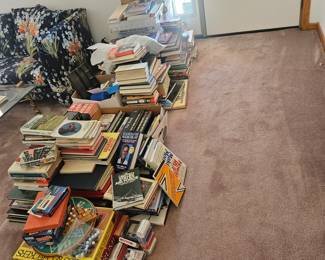 misc books and games...may be in another location Not front door. FYI