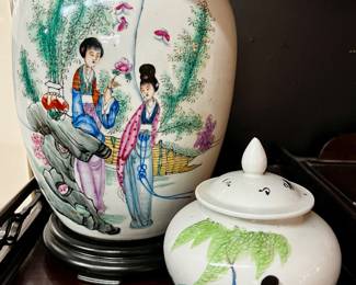Pair of 20th century Cantonese ginger jars
