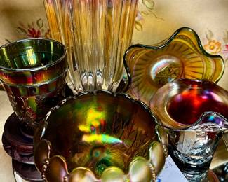Vintage carnival glass collection