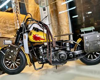 Handcrafted metal motorcycle model
