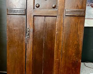 Antique wooden wardrobe cabinet