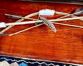 Handmade bow and arrow decor