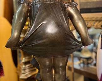 Vintage French bronze statue on marble base (Moreau style) approx. 23” H 