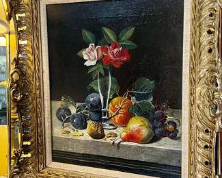 Antique framed oil on canvas art – approximately 20“ x 17“
