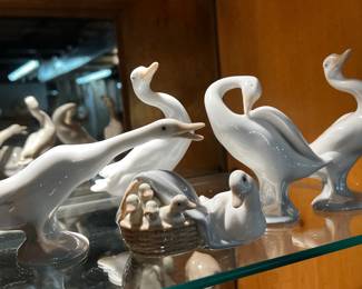 Collection of Lladro porcelain geese